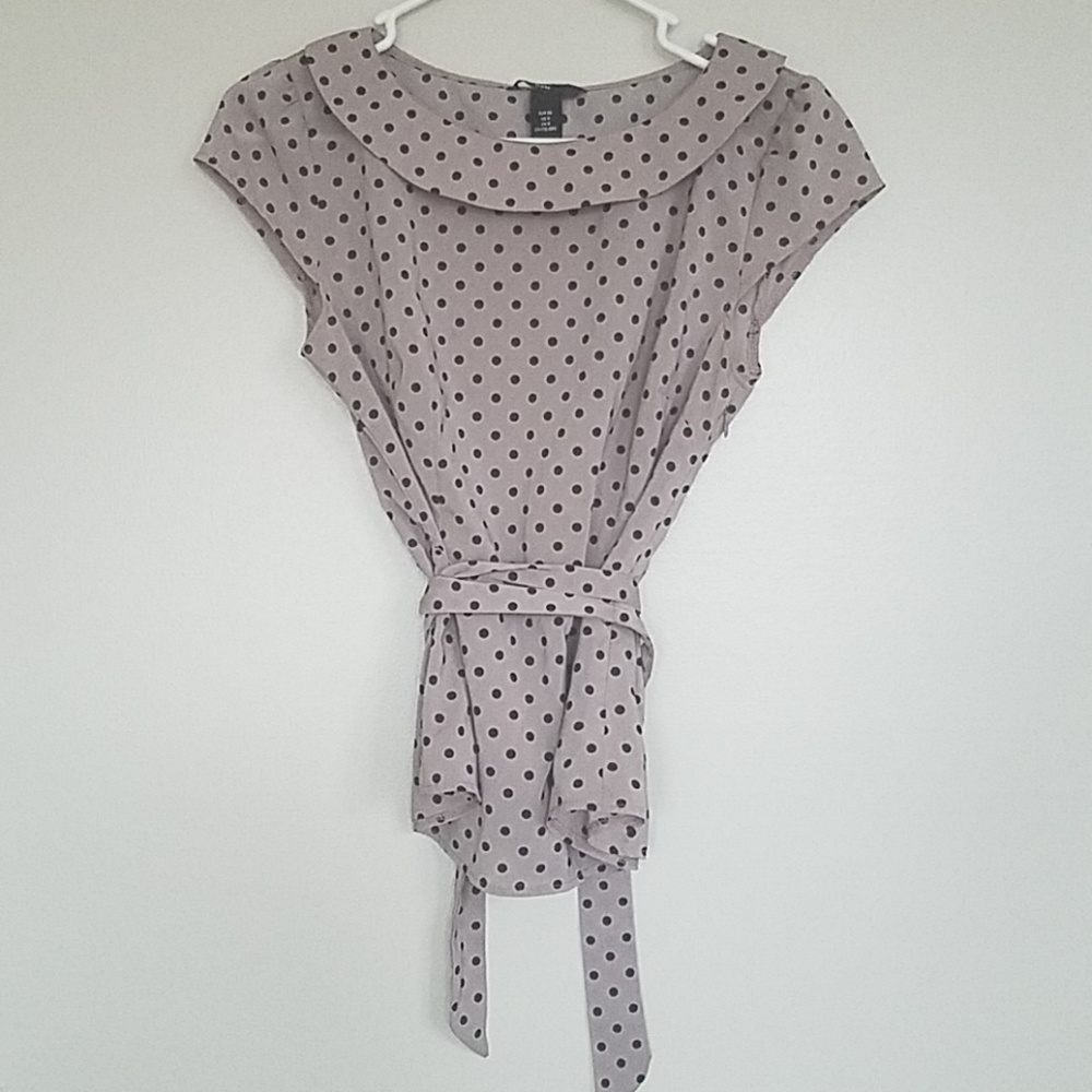 H&M tie waist blouse